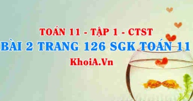 Bài 2 trang 126 SGK Toán 11 Tập 1 Chân trời sáng tạo